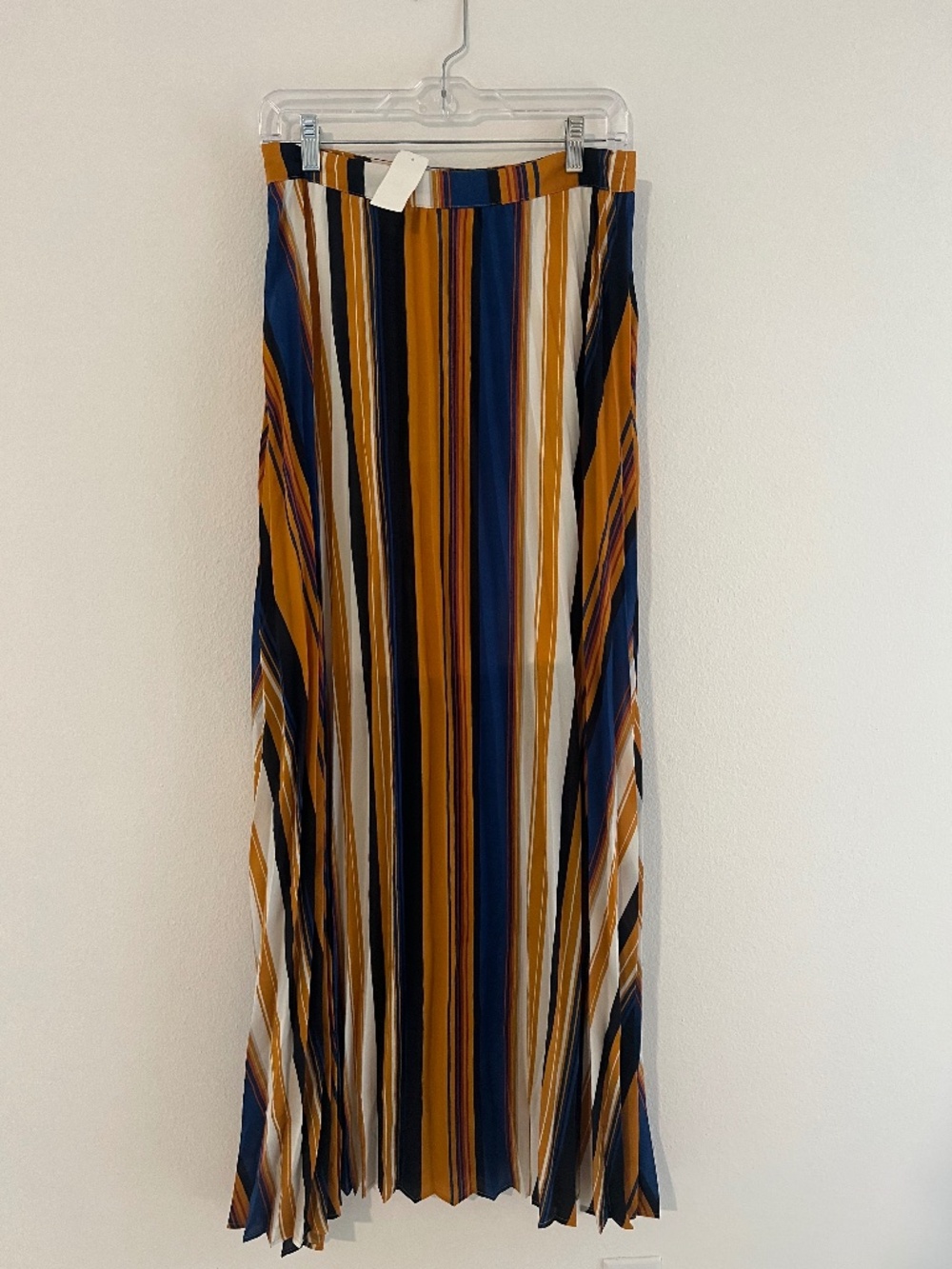 A. Calin by Flying Tomato Striped Pleated Maxi Skirt — Size L